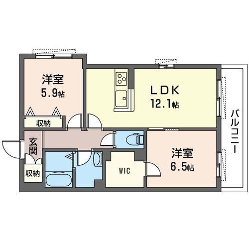 REGALO KEYAKI(2LDK/3階)の間取り写真
