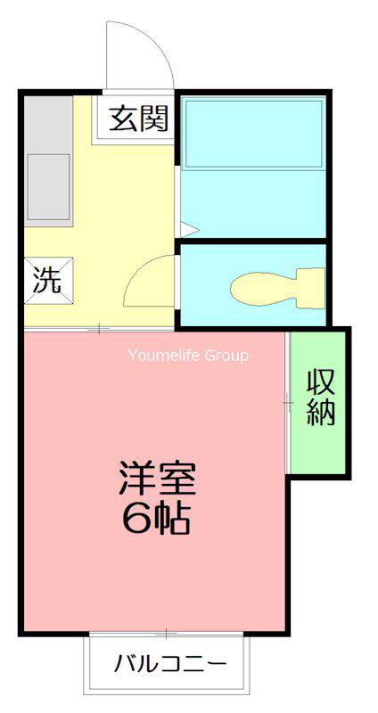 第1コーポミカ(1K/1階)の間取り写真