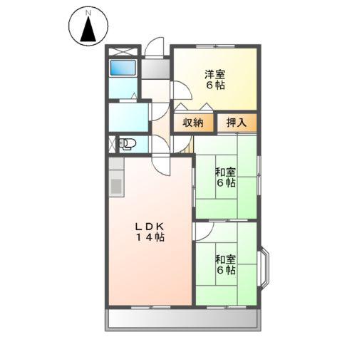 プリネール(3LDK/2階)の間取り写真