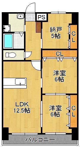 ロイヤルノースナイン(3LDK/6階)の間取り写真