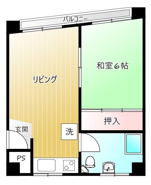 南町マリンハウス(1DK/2階)の間取り写真