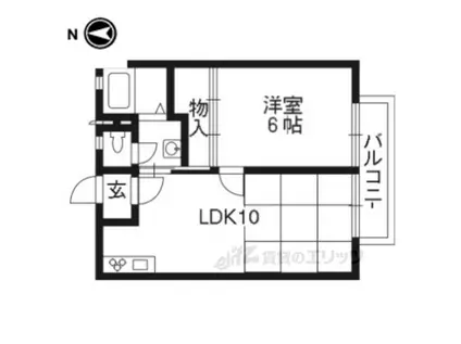 サンハイツB(1LDK/1階)の間取り写真