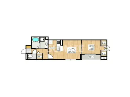 アンジュ―ル舟渡(1LDK/1階)の間取り写真