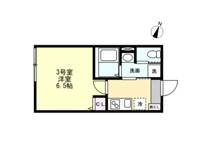 ベイルーム相模原リノ(1K/1階)の間取り写真