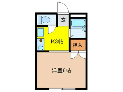 グレース葉栗(1K/2階)の間取り写真