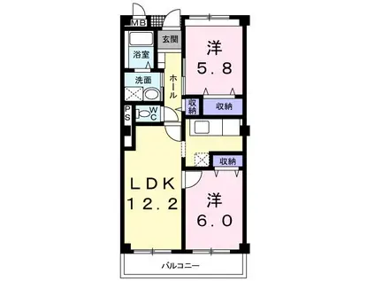 SKY STAGE(2LDK/1階)の間取り写真