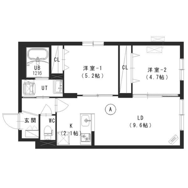 ルチアーノN35(2LDK/3階)の間取り写真