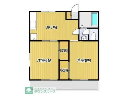 パークハウス水元(2DK/1階)の間取り写真