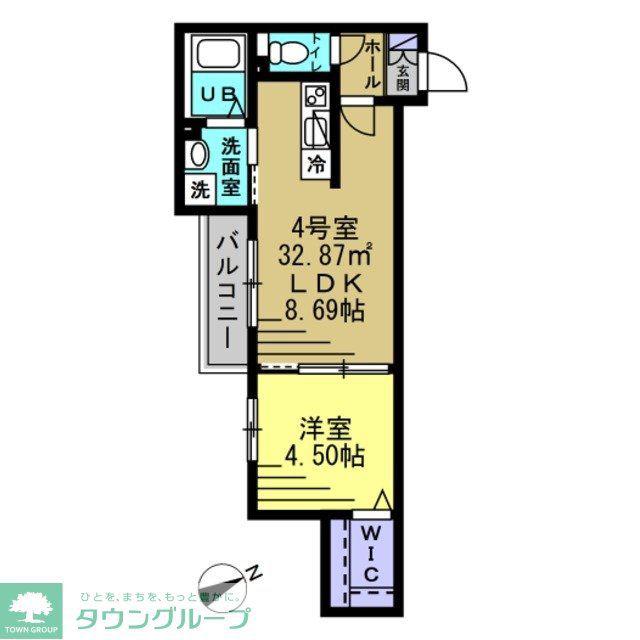 アルベロ新検見川(1LDK/1階)の間取り写真