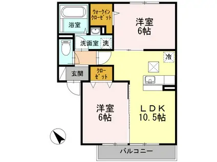 OHANA HOUSE(2LDK/2階)の間取り写真