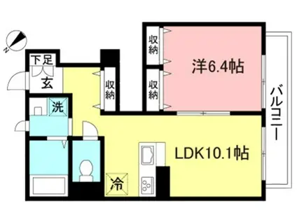 フォレナ成城(1LDK/1階)の間取り写真