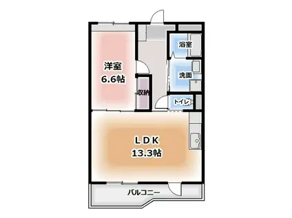 グッドウィング(1LDK/4階)の間取り写真