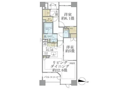 BRILLIA WELLITH文京千駄木(2LDK/4階)の間取り写真