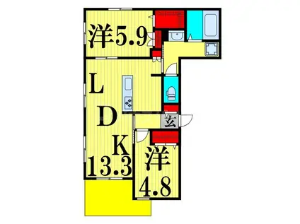 ロイヤルクレスト(2LDK/1階)の間取り写真