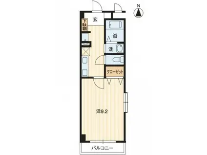 ドエル森の木(1K/6階)の間取り写真