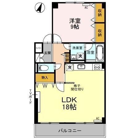 グレイスフル近江B(1LDK/2階)の間取り写真