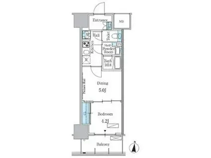 パークアクシス名古屋山王(1DK/8階)の間取り写真