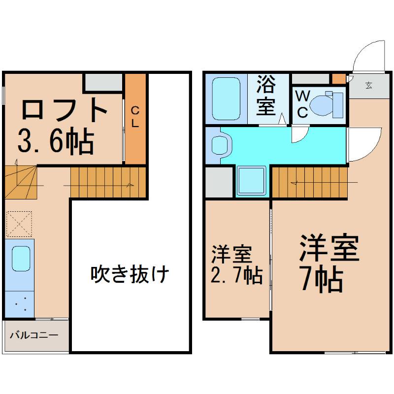 サンアリーナ桜本町(1SLDK/1階)の間取り写真