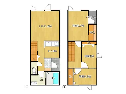 ARTIS N3(3LDK/1階)の間取り写真