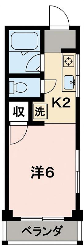 プレザージュ大岡(1K/2階)の間取り写真