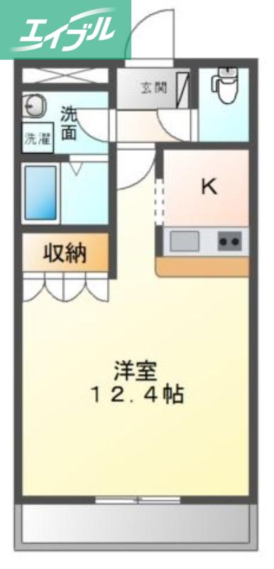 タウニーエンジェル・K(1K/2階)の間取り写真