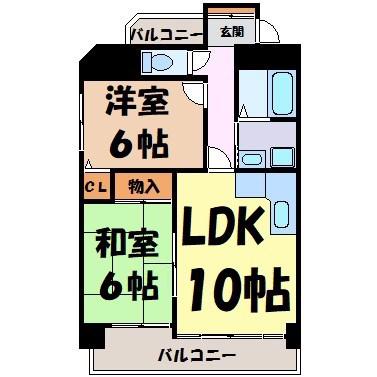 グランフィルドちくさ(2LDK/3階)の間取り写真