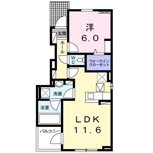 ラ・エスペランサ(1LDK/1階)の間取り写真