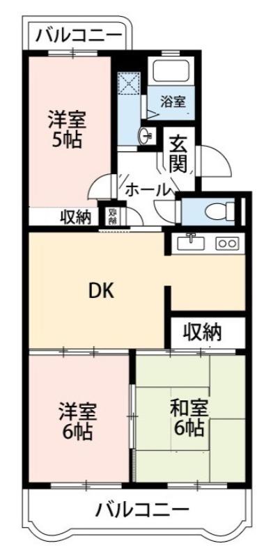 ストークマンションII(3DK/3階)の間取り写真