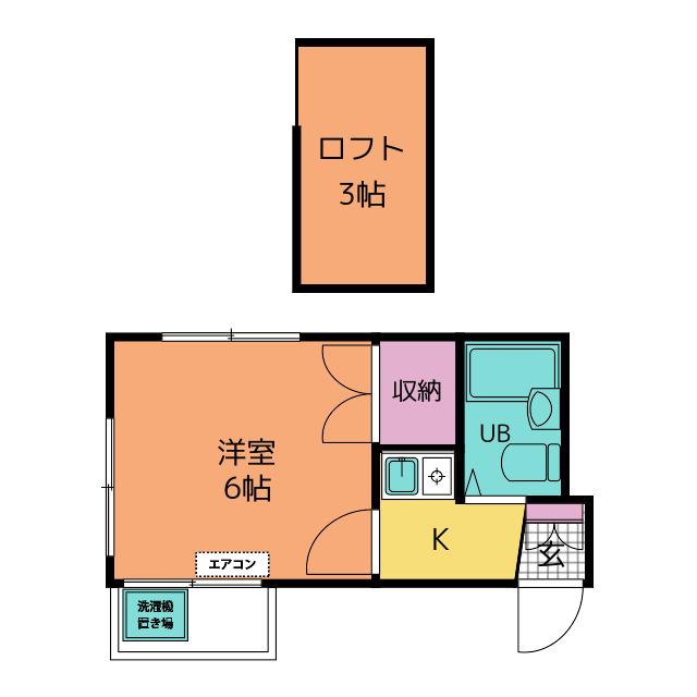メゾンアミ(1K/2階)の間取り写真