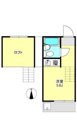 上野毛壱番館(ワンルーム/1階)の間取り写真