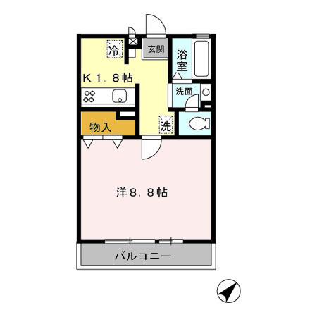 リビエールビラ(1K/1階)の間取り写真
