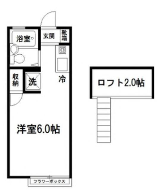 モジュール92(ワンルーム/2階)の間取り写真