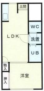 イーストコート桶川(1LDK/2階)の間取り写真