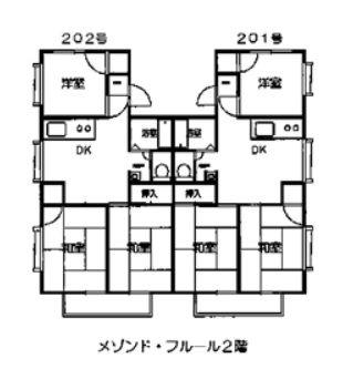 メゾンドフルール(3DK/2階)の間取り写真