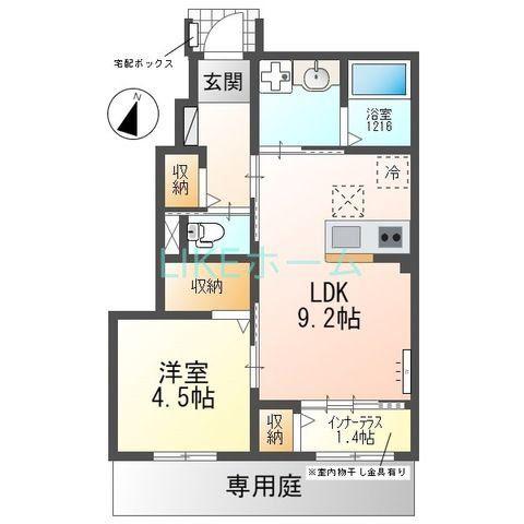 LUMINARE YUKIルミナーレ ユキ(1LDK/1階)の間取り写真