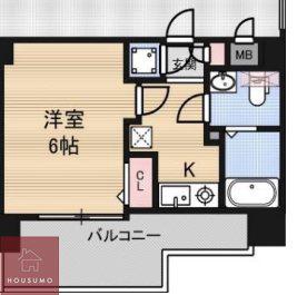 エスリード桜ノ宮レジデンス(1K/2階)の間取り写真