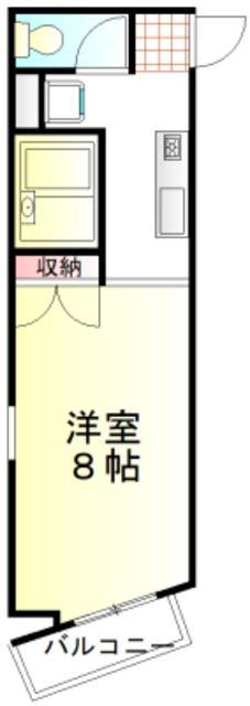 サウスヒル川越(1K/5階)の間取り写真