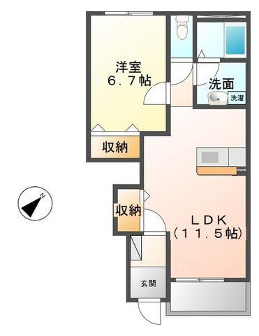 カンタービレ(1LDK/1階)の間取り写真