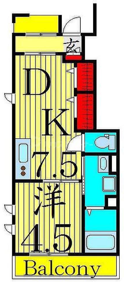 BONHEUR 2(1DK/1階)の間取り写真