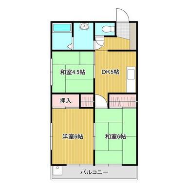 酒井ビル(3DK/2階)の間取り写真