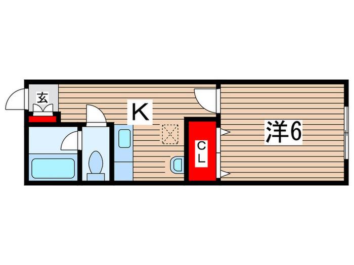 第3コスモハイム(1K/2階)の間取り写真