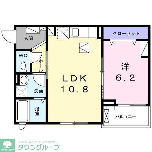 フラットT&T 西中延(1LDK/1階)の間取り写真