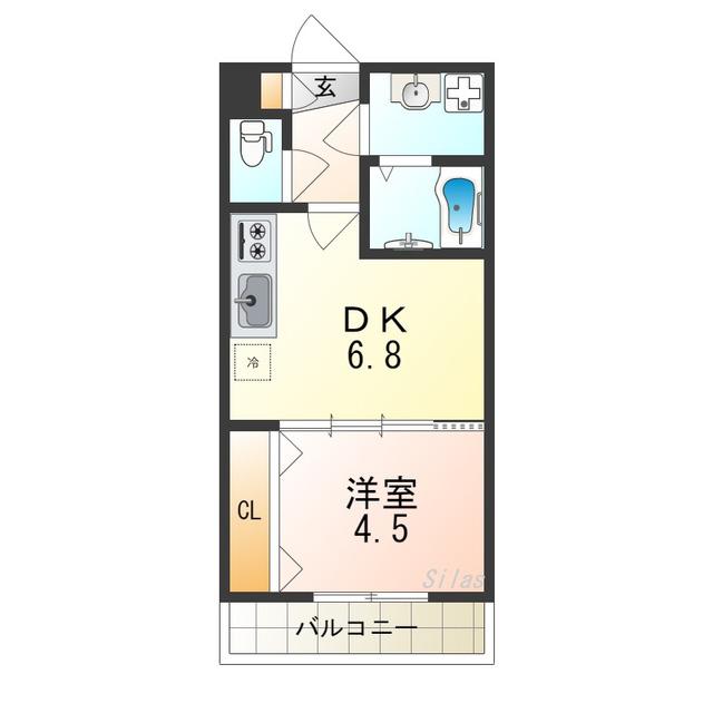 TKアンバーコート羽衣(1DK/3階)の間取り写真