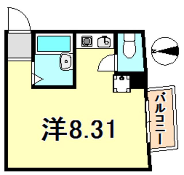 グランディア北野異人館通(ワンルーム/3階)の間取り写真