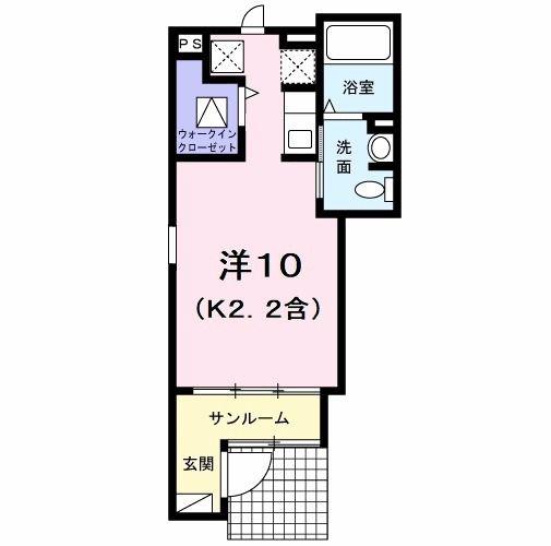 ドルミトリオ(ワンルーム/1階)の間取り写真