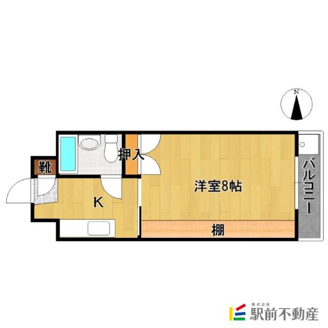 パジオン櫛原(1K/3階)の間取り写真
