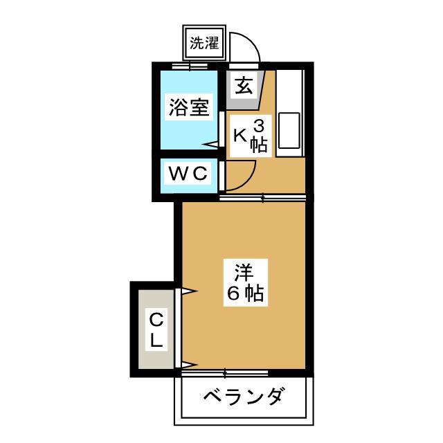 テラスシンコー(1K/2階)の間取り写真