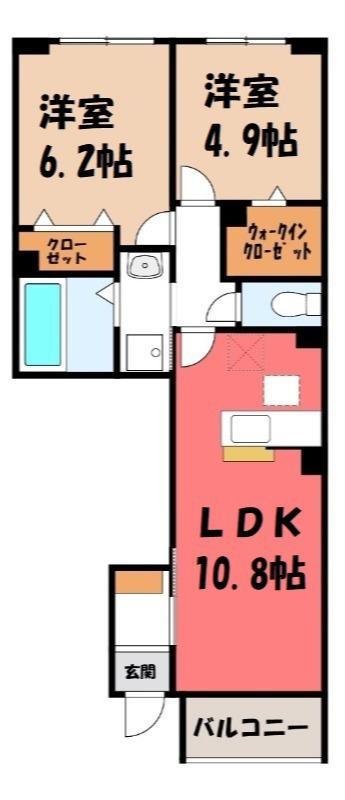ベル ソーレ メゾン(2LDK/1階)の間取り写真