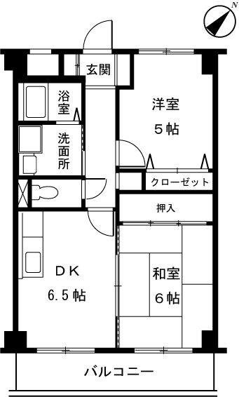 アーバンクレールソシア(2DK/3階)の間取り写真