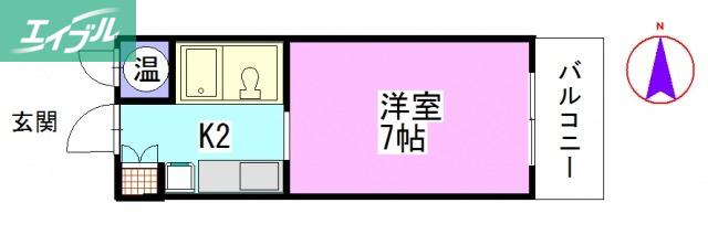 チュリス幸町(1K/7階)の間取り写真